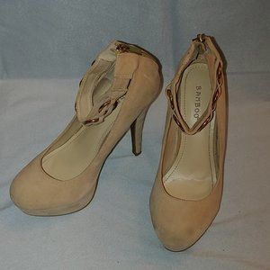 High heel suede shoes